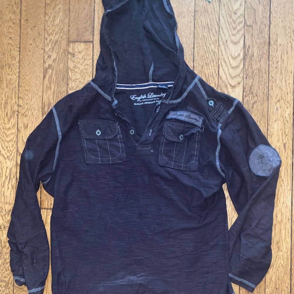 English Laundry teens dark grey y2k hooded top